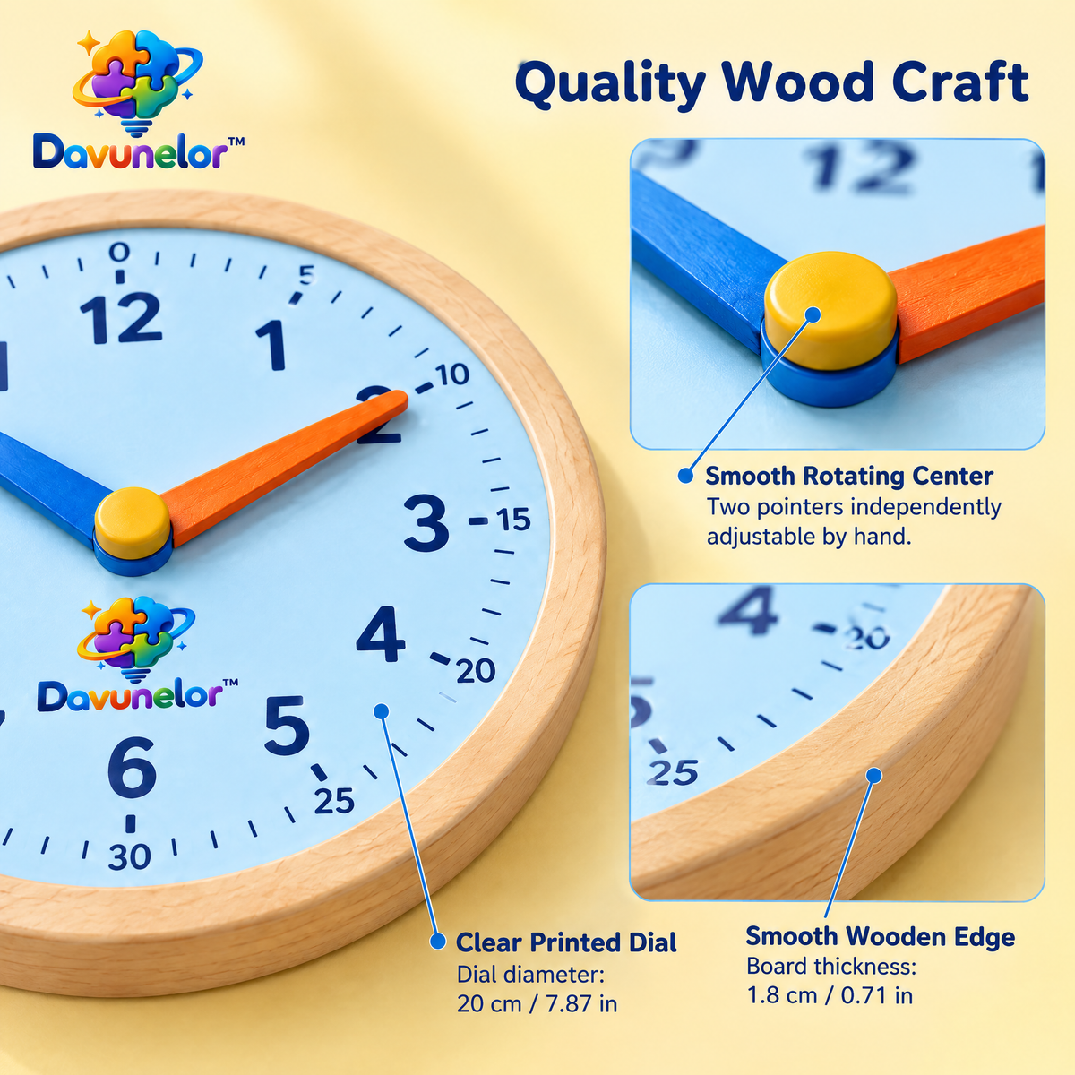 Davunelor TimeTeller Learning Clock — product view 3