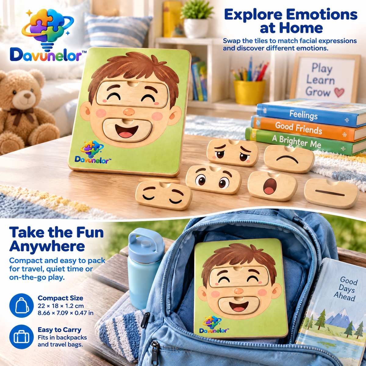 Davunelor EmotionMatch Face Puzzle — product view 4