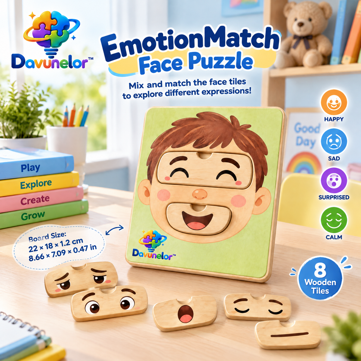 Davunelor EmotionMatch Face Puzzle — product view 5