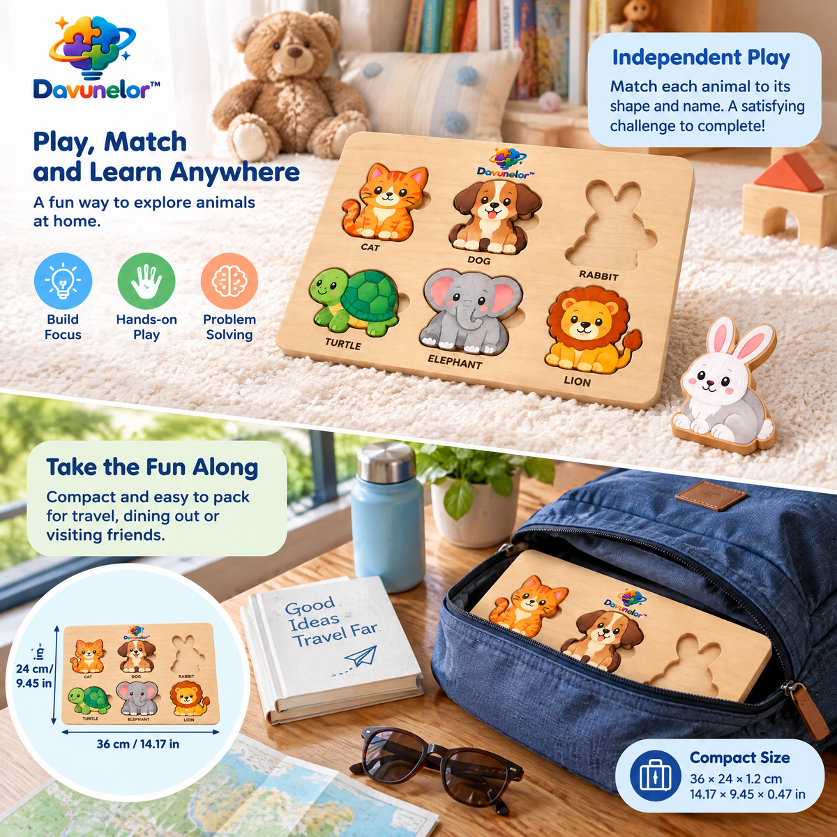 Davunelor AnimalMatch Puzzle Set — product view 4