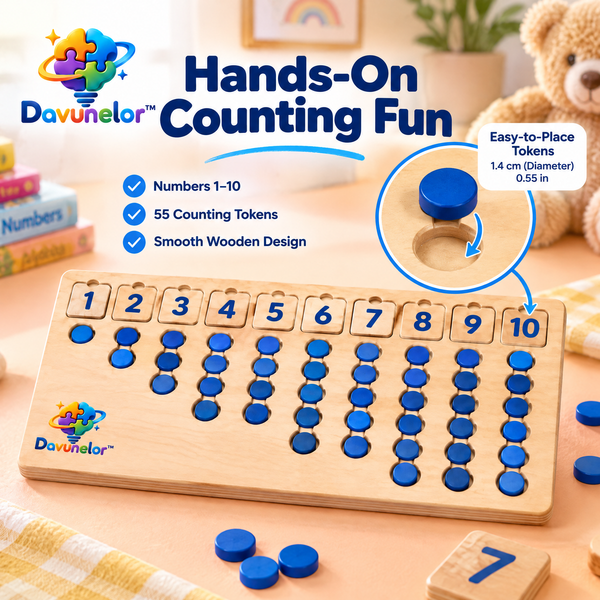 Davunelor NumberNest Counting Board — product view 3