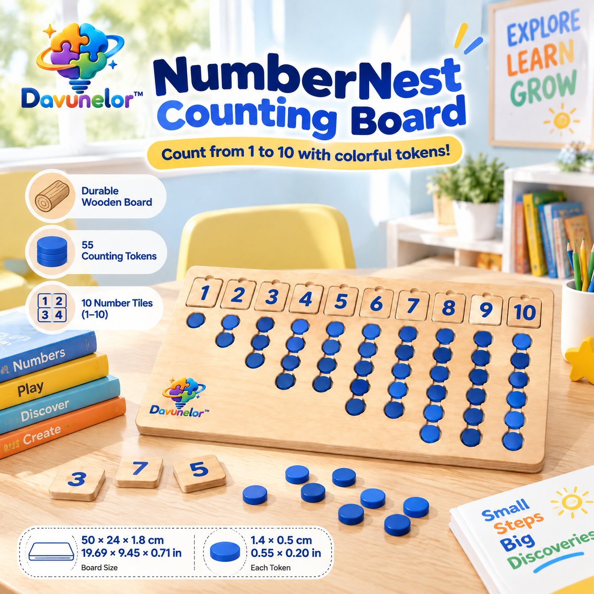 Davunelor NumberNest Counting Board — product view 5